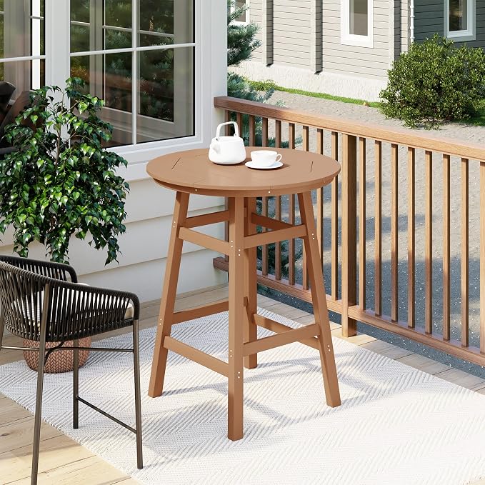 Costaelm Patio Bistro Table, Outdoor Bistro Dining Pub Table - Image 2