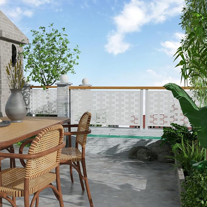 Metal Privacy Screen Outdoor 72" H×47" W, Freestanding Decorative Privacy Screen - Image 6