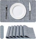 Vinyl Placemats Set of 6, Faux Leather Waterproof and Heat Resistant Place Mats by NCUE