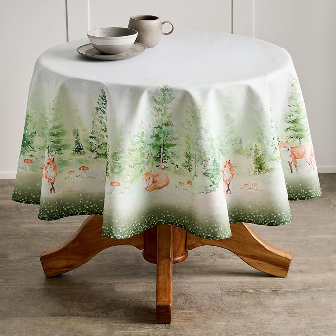 Maison d' Hermine Table Cloth Round Table 100% Cotton 69 Inches Fall Tablecloth - Image 8