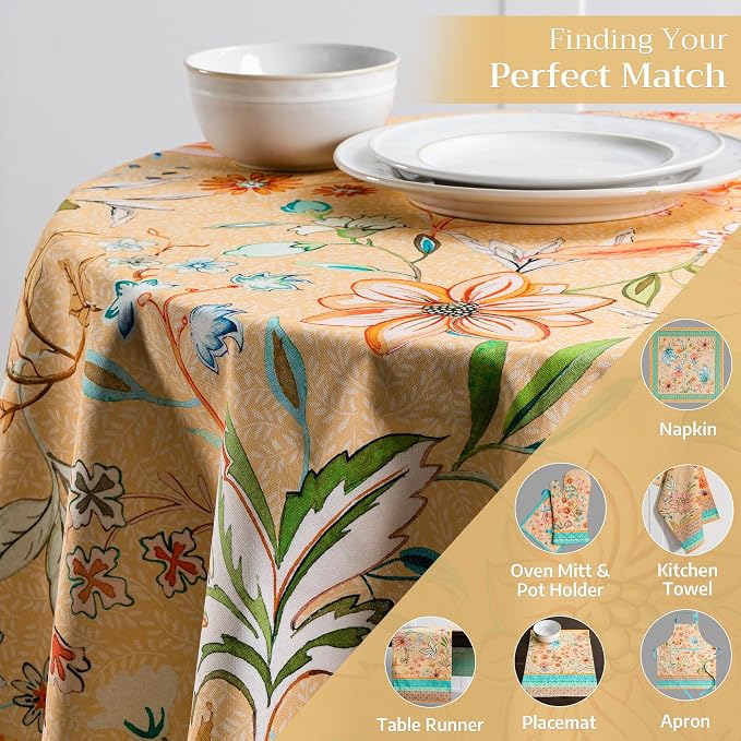 Maison d' Hermine Table Cloth Round Table 100% Cotton 69 Inches Tablecloth - Image 6
