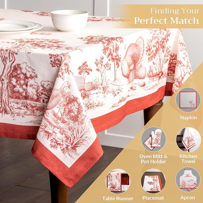 Maison d' Hermine Table Cloth Rectangle Table 100% Cotton 60 x 108 Inches Fall - Image 5