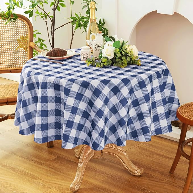 Waterproof Plaid Tablecloth Fabric by Essifunia