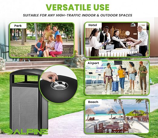 Alpine Outdoor Commercial Trash Can - Image 6