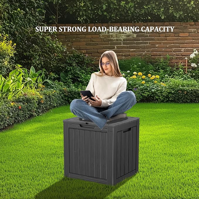 35 Gallon Outdoor Storage Box Waterproof, Resin Deck Boxes - Image 8