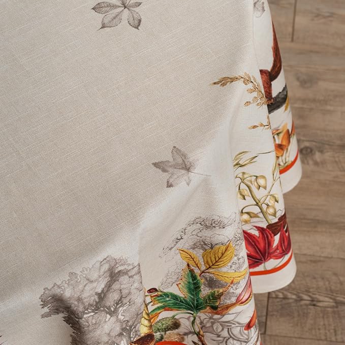 Maison d' Hermine Table Cloth Round Table 100% Cotton 63 Inches Fall Tablecloth - Image 7