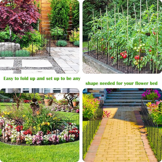 20 Pack Decorative Garden Fence Outdoor - 24in H x 22ft L Rust-Proof Coated - Image 6