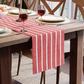 Encasa XO Cotton Dining Table Runner | Roma Red Stripes | Size 13x48 in by EncasaXO