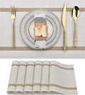 SLKQG Beige White Placemats Set of 6 by SLKQG
