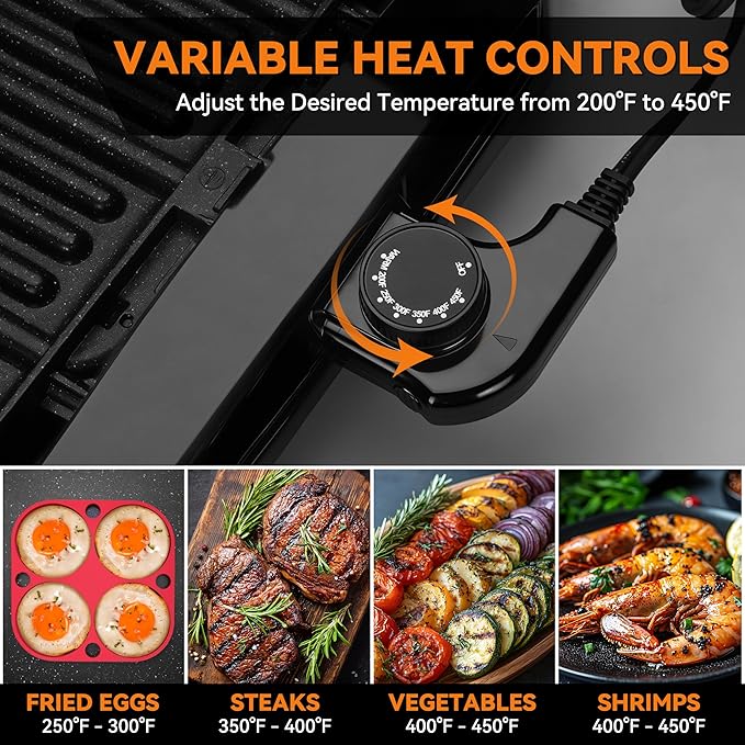 Baker’s Friend Indoor Searing Grill & Griddle, Electric Griddle - Image 3
