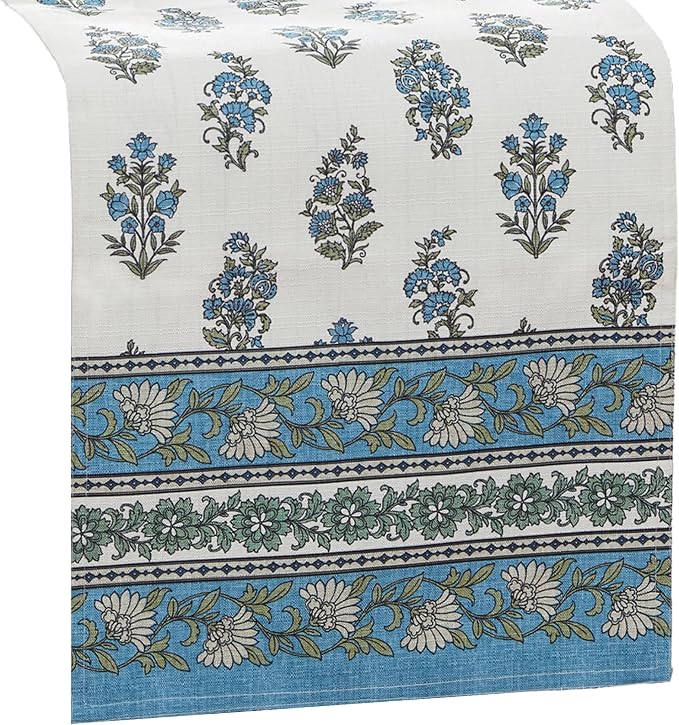 Elrene Home Fashions Tropez Paisley Block Print Coastal Stain & Water Resistant - Image 2