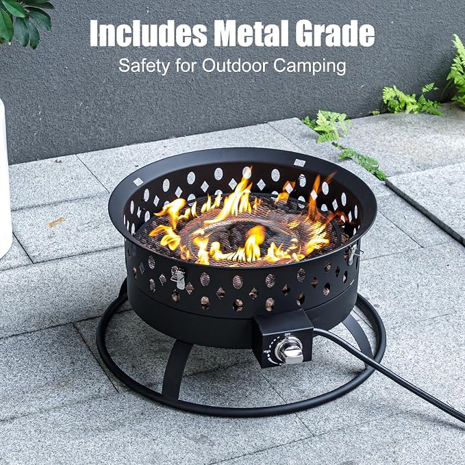 22 Inch Portable Propane Fire Pit, Gas Fire Pit - Image 2