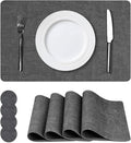 Vinyl Placemats Set of 4, Faux Leather Waterproof and Heat Resistant Place Mats by NCUE