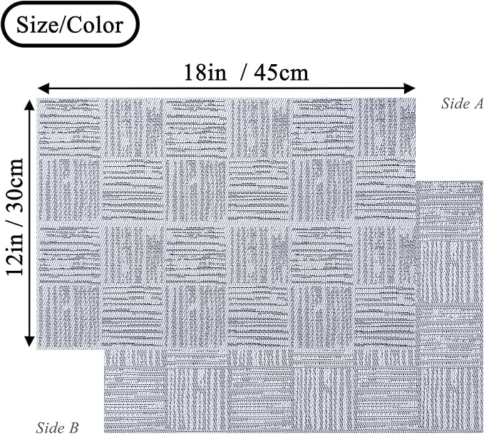 Placemats Set of 8, Plastic Vinyl 18" x 12" Place Mats - Image 2