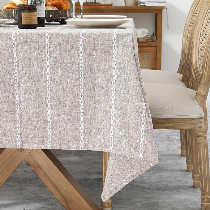 Chassic 54 x 72 inches Farmhouse Style Linen tablecloths, Wrinkle Resistant - Image 4