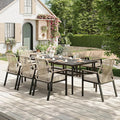 9 Pieces Outdoor Dining Set for 8, Patio Dining Set Wicker Rattan Chairs by MIXPATIO