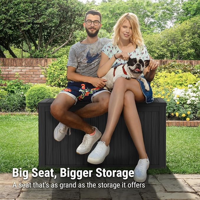 Mars Villa 150 Gallon Deck Box, Waterproof and Weatherproof Large Resin Storage - Image 8