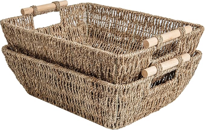 StorageWorks Hand-Woven Jumbo Storage Baskets by StorageWorks