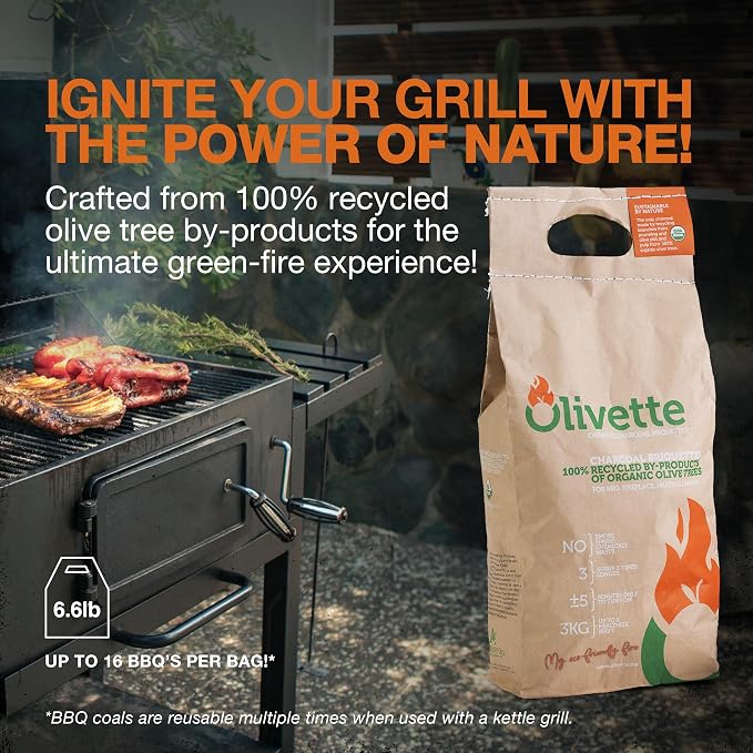 Organic Charcoal Briquettes by Olivette, Reusable Charcoal - Image 3