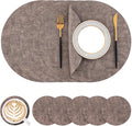 Homaxy Round Faux Leather Placemats and Coasters, Washable Dual-Side Table Mats by Homaxy