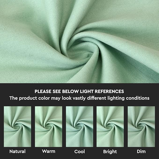 Encasa XO Table Runner 13"x104" Long | Cotton Canvas Fabric | Mint Green Solid - Image 3