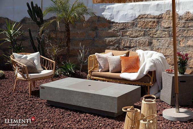Elementi+ | Monte Carlo Gas Fire Pit Cast Concrete 60" Rectangular Fire Table - Image 3