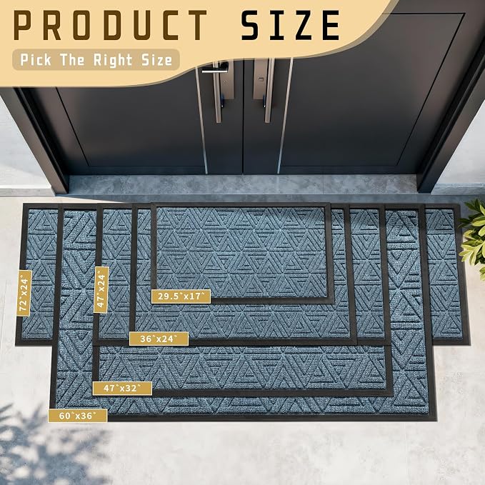 Yimobra Large Door Mat 36x24, All-Weather Waterproof Non-Slip Welcome Matt - Image 2