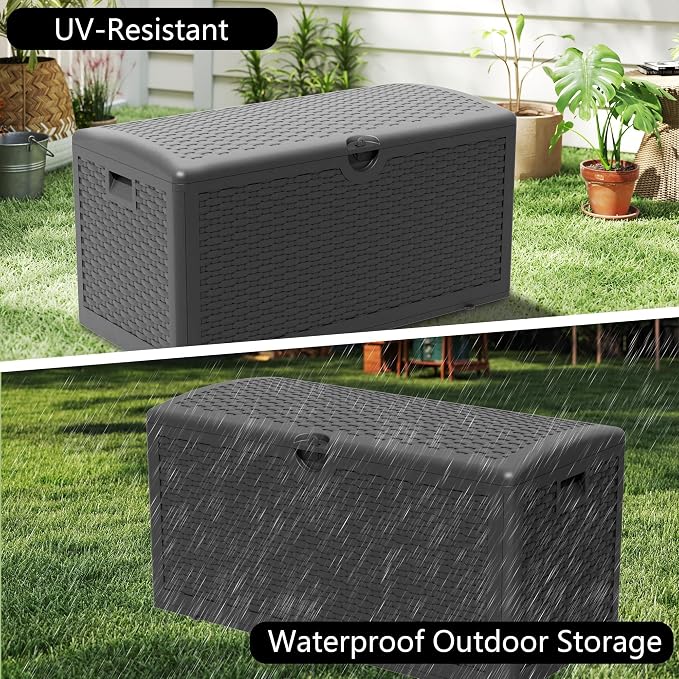 80 Gallon Pro Resin Deck Box, Waterproof Outdoor Storage Bin - Image 2