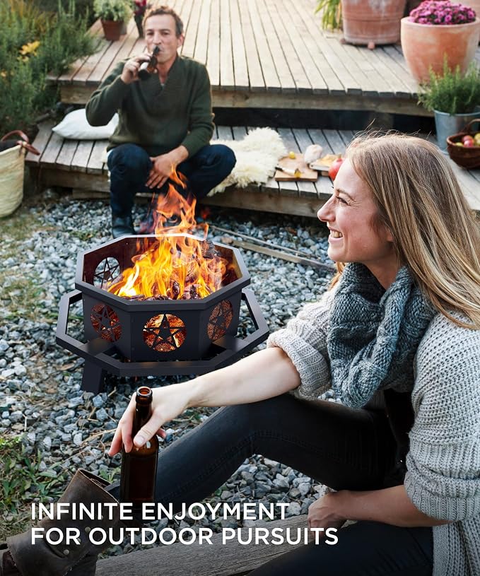 35 inch Fire Pit, Outdoor Fire Pit Wood Burning Fire Pits - Image 2