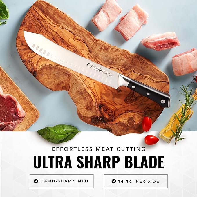 Cutluxe Butcher Knife – 10″ Bullnose Carving Knife, Forged High Carbon German - Image 4