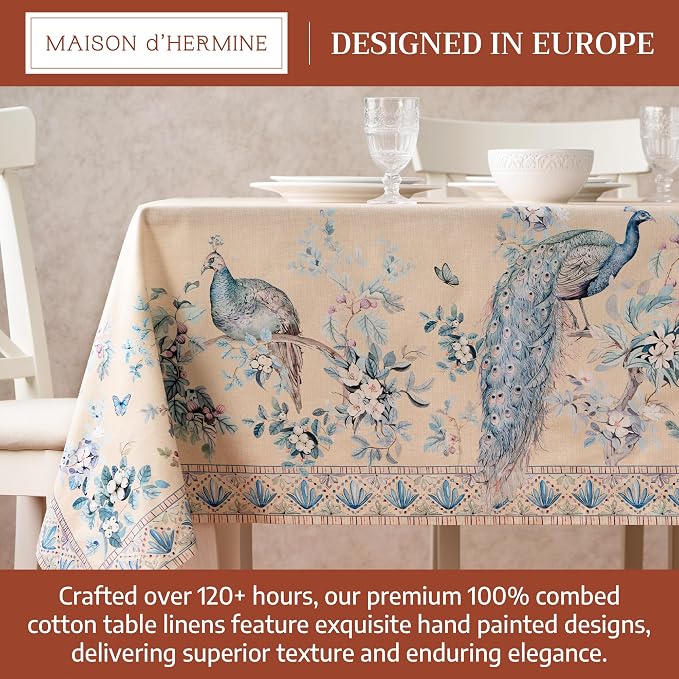 Maison d' Hermine Premium Table Cloth Rectangle Table 100% Combed Cotton 120 x - Image 3