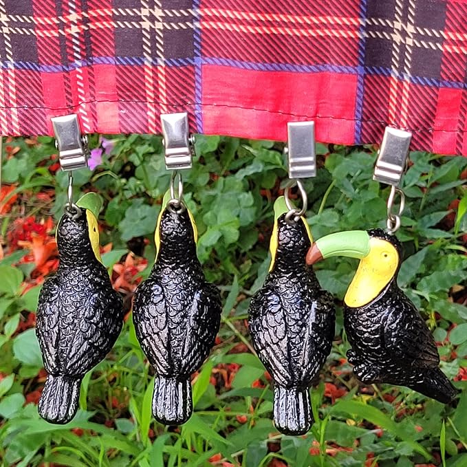 TwoFish Home Set of 4 Toucan Resin Tablecloth Weights Clips Toucan Handicraft - Image 7