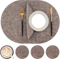 Homaxy Round Faux Leather Placemats and Coasters, Washable Dual-Side Table Mats by Homaxy