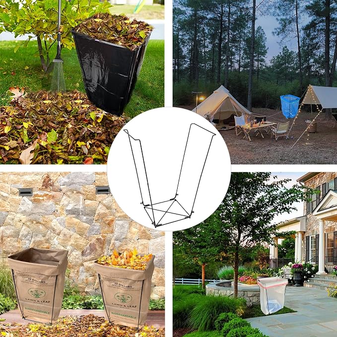 2PCS Trash Bag Holder Outdoor Leaf Bag Support Stand - Image 5