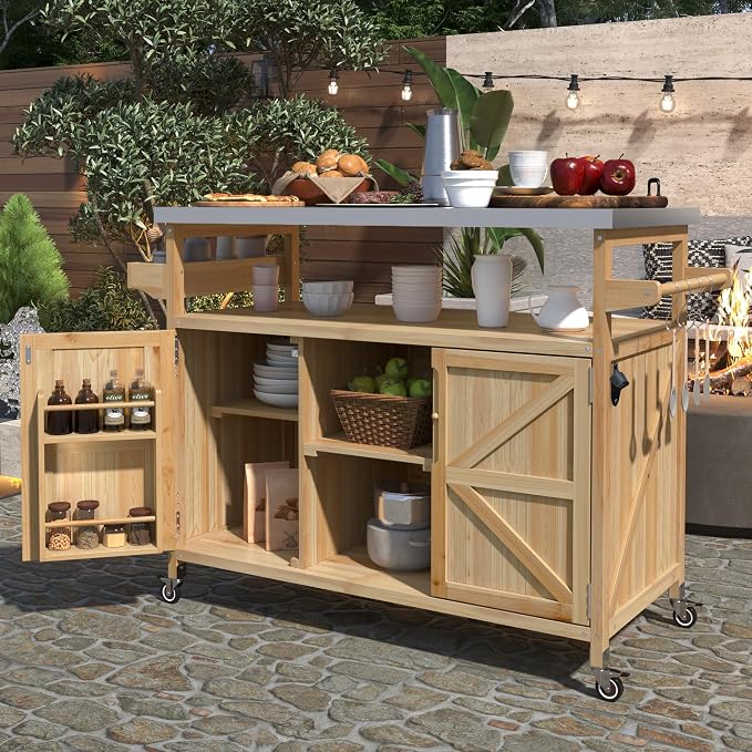 50.25" W Grill Cart with Stainless Steel Tabletop by MeetYourFavoriteProducts