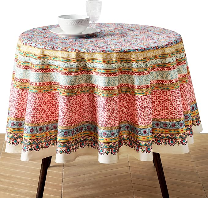 Maison d'Hermine Premium Table Cloth Round Table 100% Cotton 70 Inches by MaisondHermine