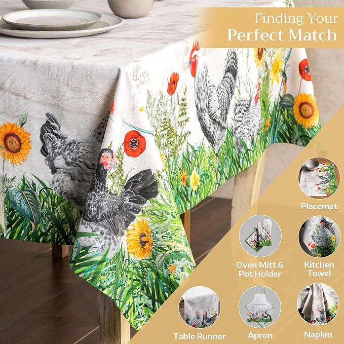 Maison d' Hermine Table Cloth Rectangle Table 100% Cotton 60 x 90 Inches - Image 5