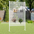 Outdoor Privacy Screen with Stand, Rustproof Metal Fence Panel, 47.24’’ x 71’’ by CaroTex