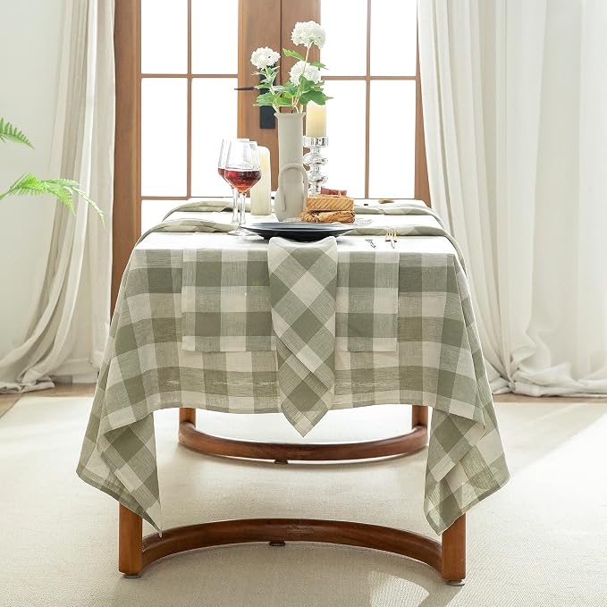 EVERLY 100% Yarn-Dyed Linen Rectangle Tablecloths 60x144Inches - Image 4