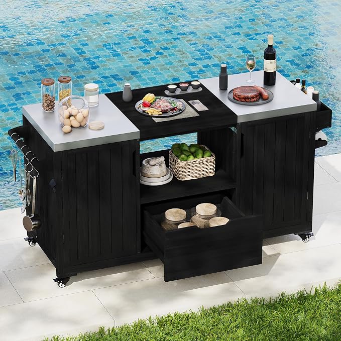 Merax 66.5" Outdoor Grill Table - Image 3