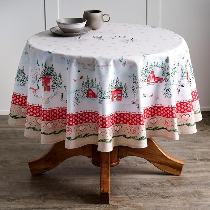 Maison d' Hermine Table Cloth Round Table 100% Cotton 63 Inches Fall Tablecloth - Image 8