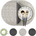 13-Inch Faux Leather Round Placemats Set of 4, Waterproof Anti-Slip Dual Sided by Fyvva