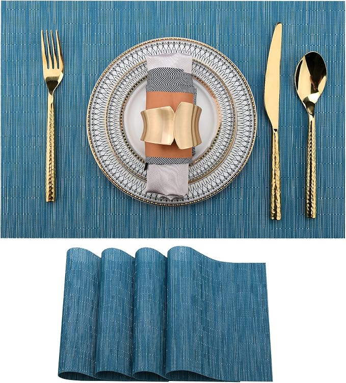 SLKQG Plastic Place mats Set of 4 by SLKQG