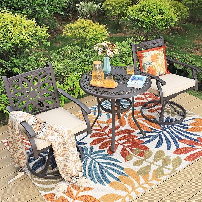 Sophia & William Patio Outdoor Swivel Rocker Dining Chairs Set of 2, Load - Image 7