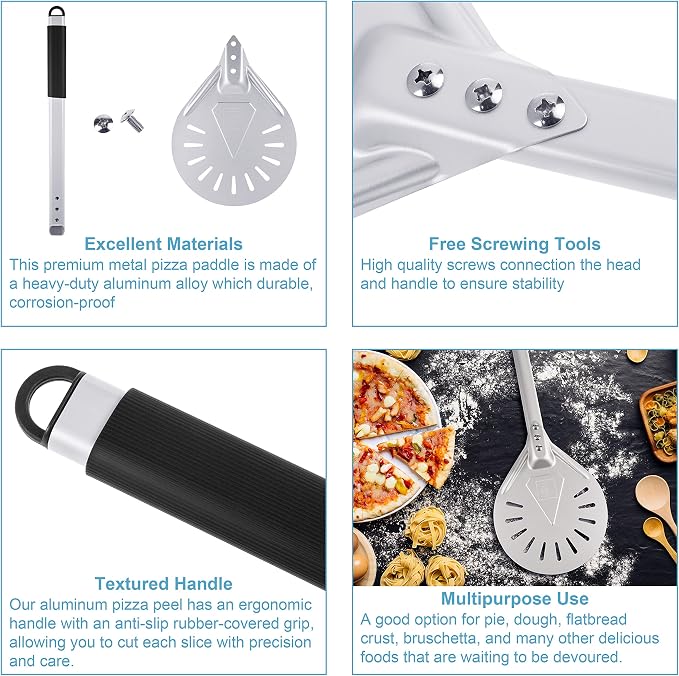 Pizza Turning Peel 8-Inch – Lightweight Aluminum Paddle - Image 8