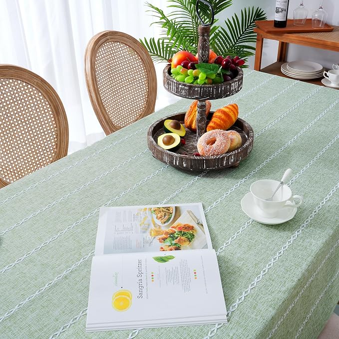 Chassic 60 x 84 inches Farmhouse Style Linen tablecloths, Wrinkle Resistant - Image 3