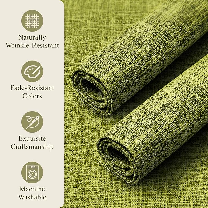 KXN Placemats Set of 4, Dual-Layer Thickened Faux Linen Table Mats, Heat - Image 5