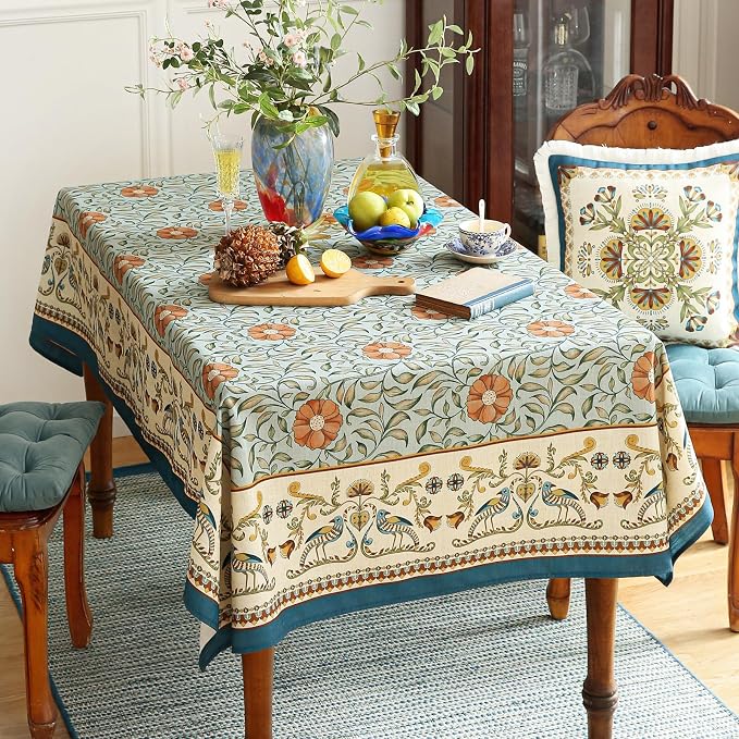 patdrea Designer French Linen Blue Tablecloth - Image 9