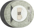 Myir JUN Round Placemats Dual Sided, Faux Leather Place Mats Set of 4 Indoor by MyirJUN