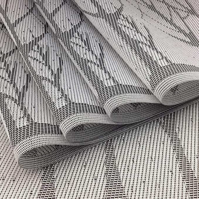 Gugrida Place Mats PVC Set of 6, Table Placemats Set of 6 PVC Woven Vinyl Place - Image 2